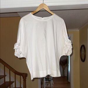COS White Puff-Sleeve Cotton Blouse